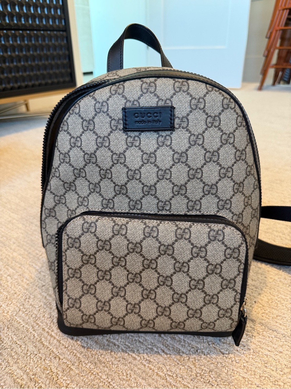 Gucci Beige & Brown GG Canvas Mini Backpack